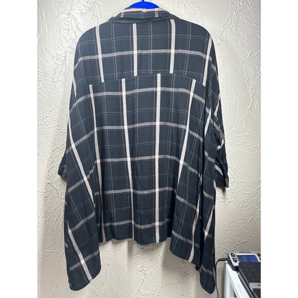 Zara‎ Trafulac Collection Womens Plaid Button Front 3/4 Sleeve Tunic Top Medium - Picture 5 of 6